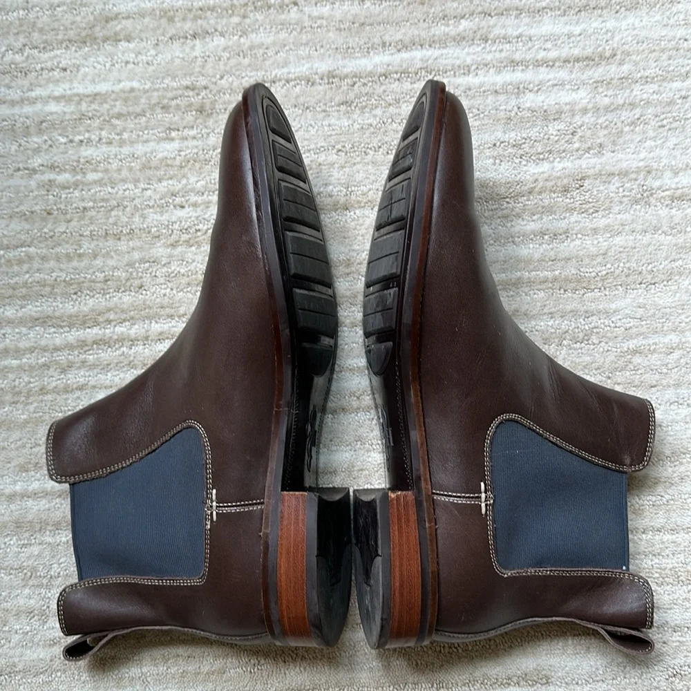 EUC Cole Haan Boots Hawthorne Leather Pull-On Chelsea Boots Brown Leather Size 9
